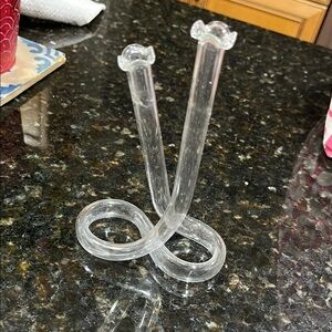 Clear Glass Double Vase